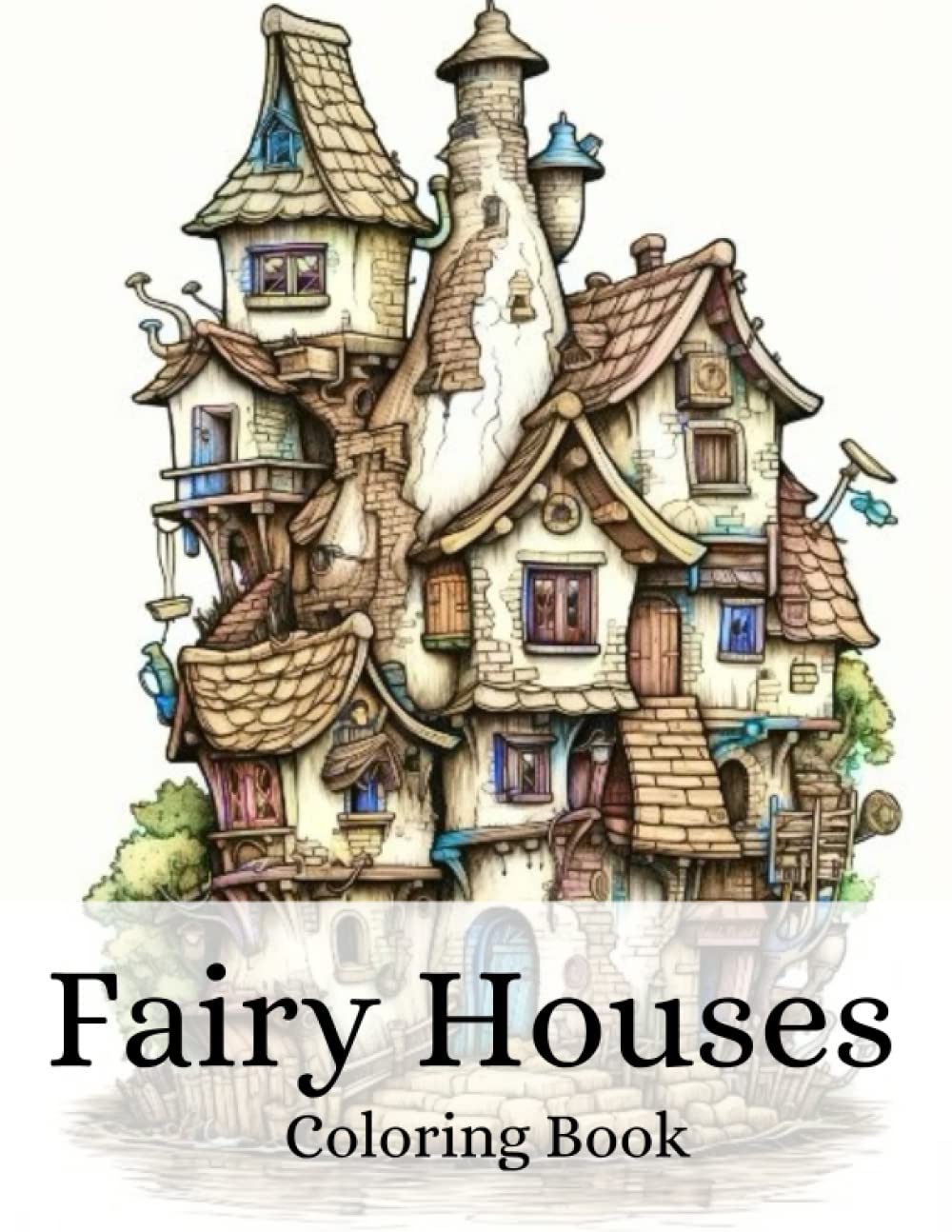 Fairy Houses coloring book for Relaxation and Mindfulness