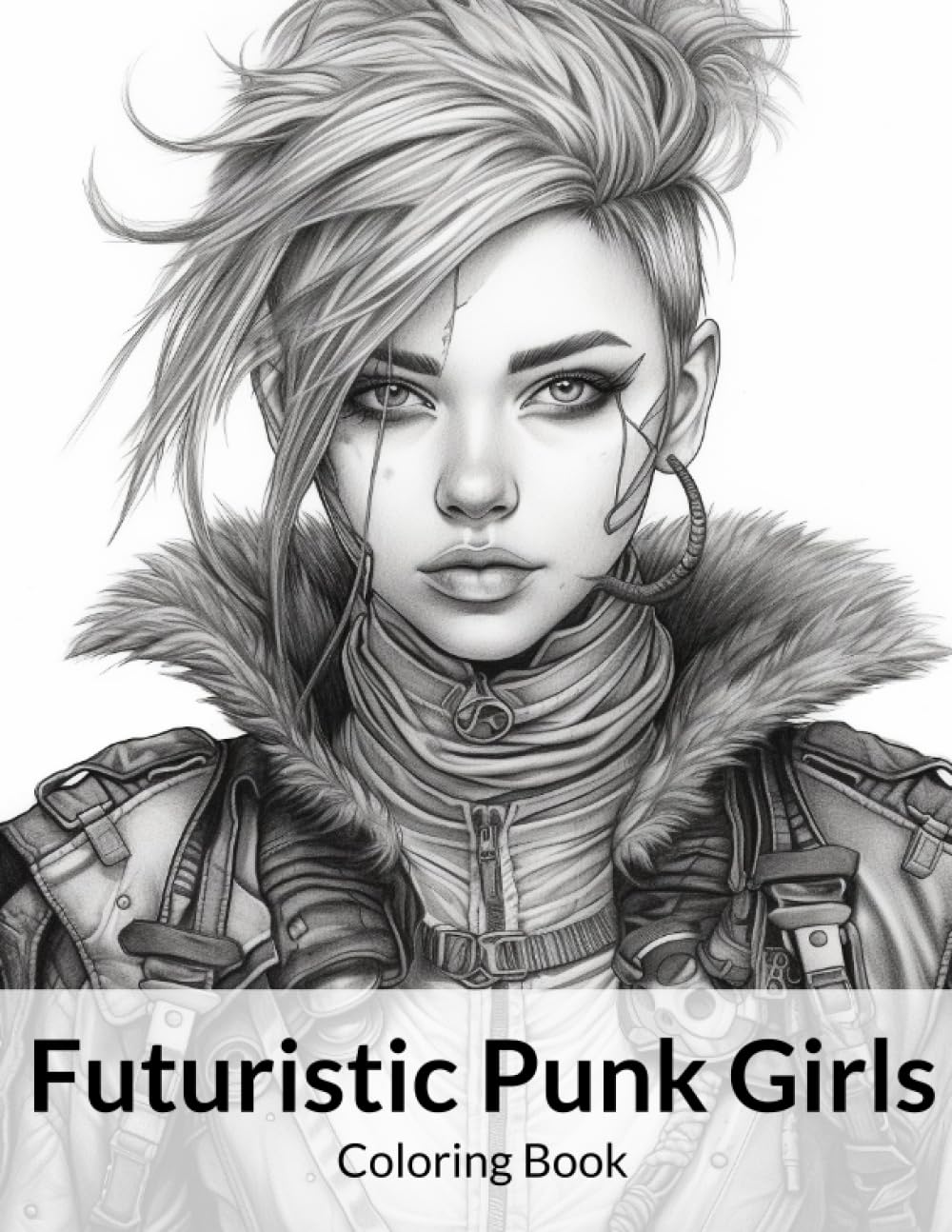 Futuristic Punk Girls: Coloring book