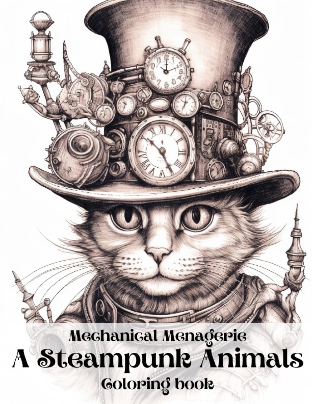 Mechanical Menagerie: A Steampunk Animals Coloring Book