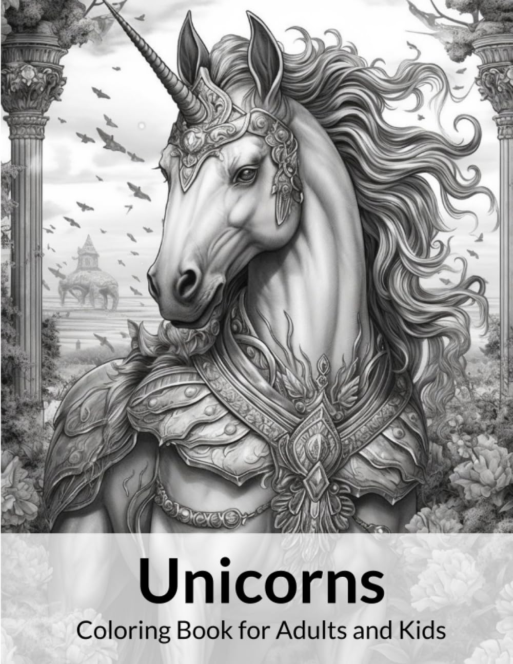 Unicorns: Coloring book for Adults and Kids